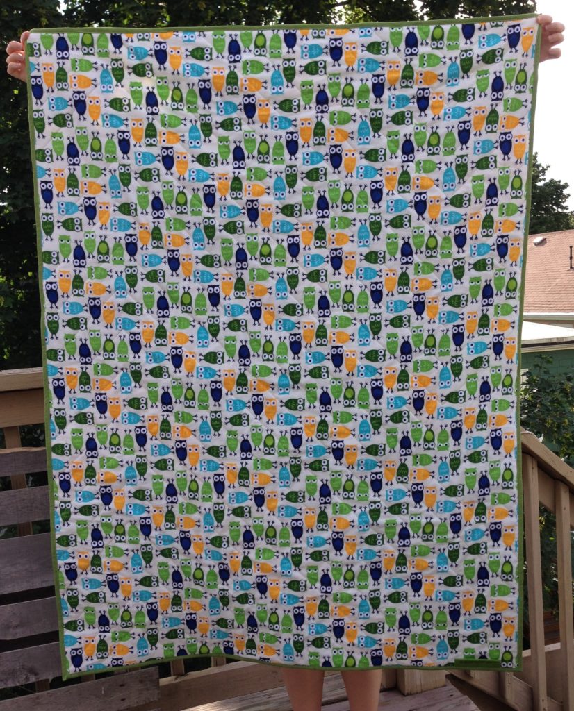 owl quilt: back