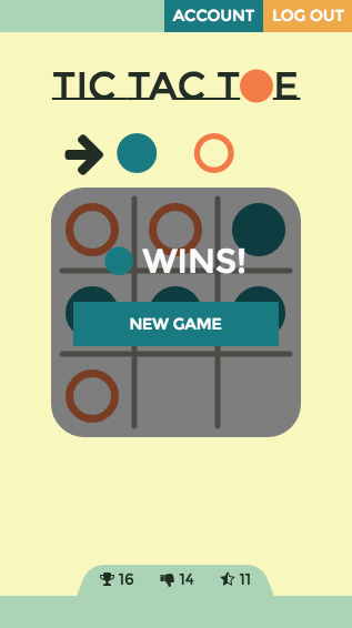 Tic-Tac-Toe: mobile game end