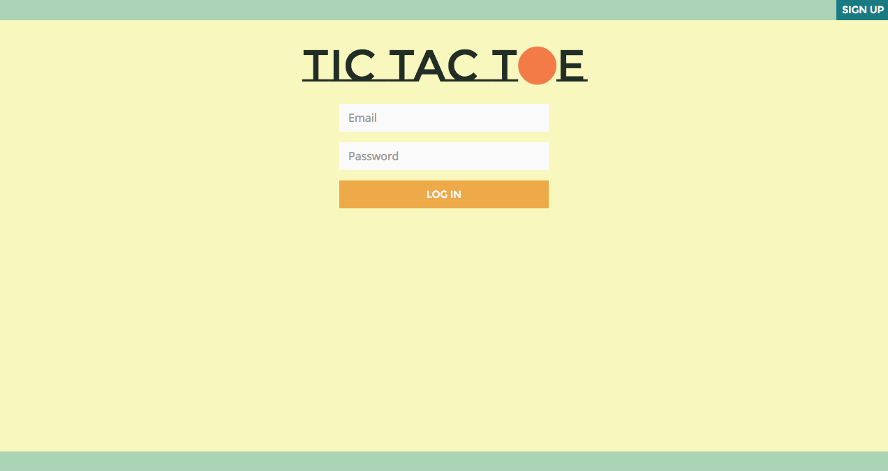 Tic-Tac-Toe: large screen log in
